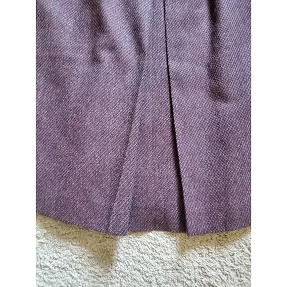 Cymbal Japan Vintage Wool Maroon/Purple 2-pc Skirt and Jacket Set, Size Small